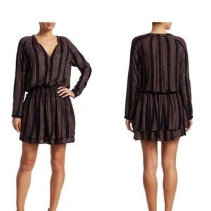 Rails jasmine metallic striped blouson dress